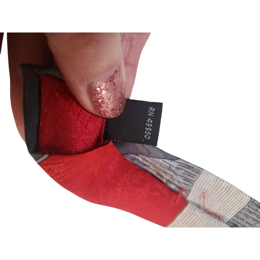 Zionetti Mens Tie Necktie Designer‎ Luxury Black Gray Red Geometric Italian Silk